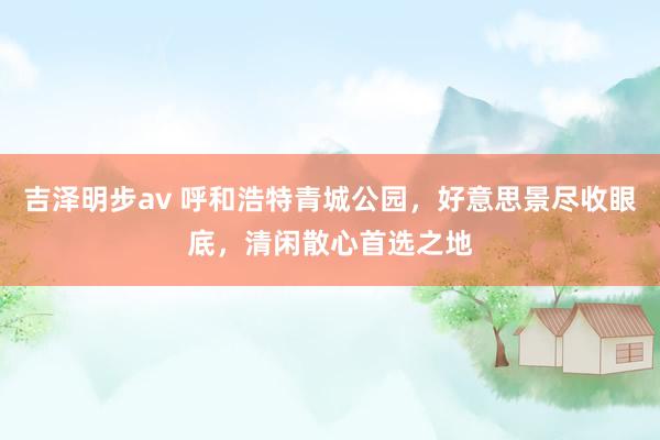 吉泽明步av 呼和浩特青城公园，好意思景尽收眼底，清闲散心首选之地