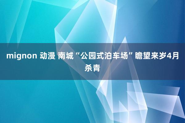 mignon 动漫 南城“公园式泊车场”瞻望来岁4月杀青