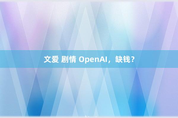 文爱 剧情 OpenAI，缺钱？