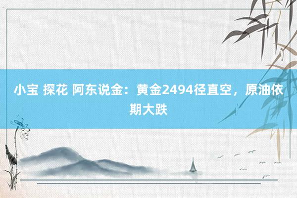 小宝 探花 阿东说金：黄金2494径直空，原油依期大跌