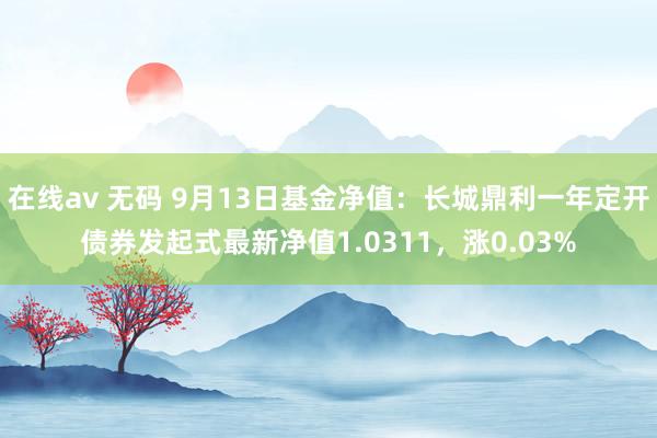 在线av 无码 9月13日基金净值：长城鼎利一年定开债券发起式最新净值1.0311，涨0.03%