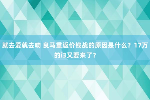 就去爱就去吻 良马重返价钱战的原因是什么？17万的i3又要来了？