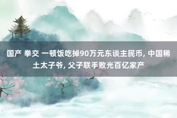 国产 拳交 一顿饭吃掉90万元东谈主民币， 中国稀土太子爷， 父子联手败光百亿家产