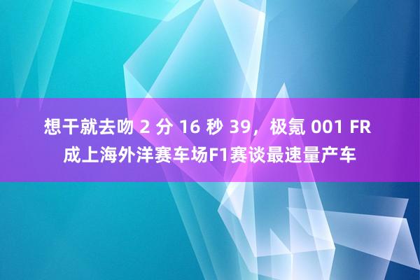 想干就去吻 2 分 16 秒 39，极氪 001 FR 成上海外洋赛车场F1赛谈最速量产车