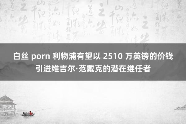 白丝 porn 利物浦有望以 2510 万英镑的价钱引进维吉尔·范戴克的潜在继任者