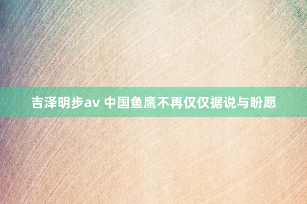 吉泽明步av 中国鱼鹰不再仅仅据说与盼愿