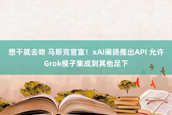 想干就去吻 马斯克官宣！xAI阐扬推出API 允许Grok模子集成到其他足下