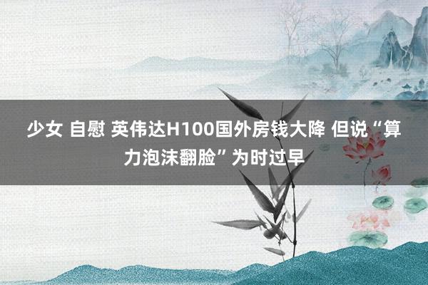 少女 自慰 英伟达H100国外房钱大降 但说“算力泡沫翻脸”为时过早