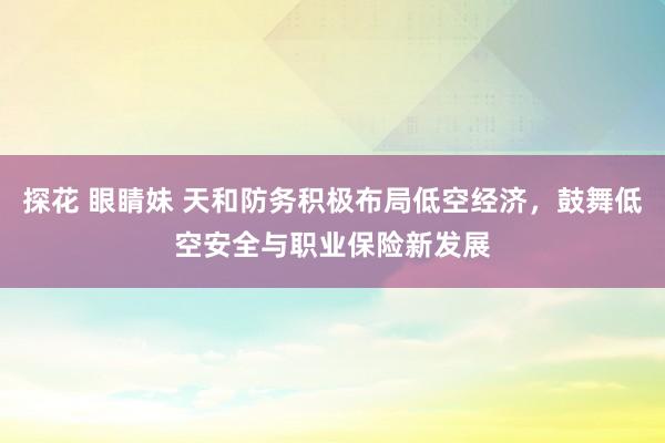 探花 眼睛妹 天和防务积极布局低空经济，鼓舞低空安全与职业保险新发展