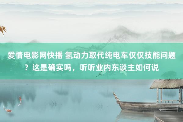 爱情电影网快播 氢动力取代纯电车仅仅技能问题？这是确实吗，听听业内东谈主如何说