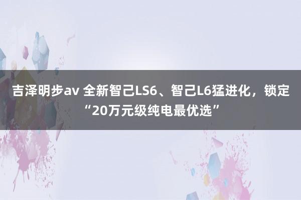 吉泽明步av 全新智己LS6、智己L6猛进化，锁定“20万元级纯电最优选”