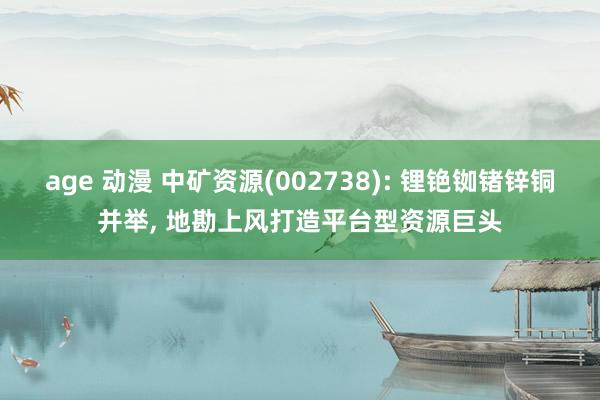 age 动漫 中矿资源(002738): 锂铯铷锗锌铜并举， 地勘上风打造平台型资源巨头