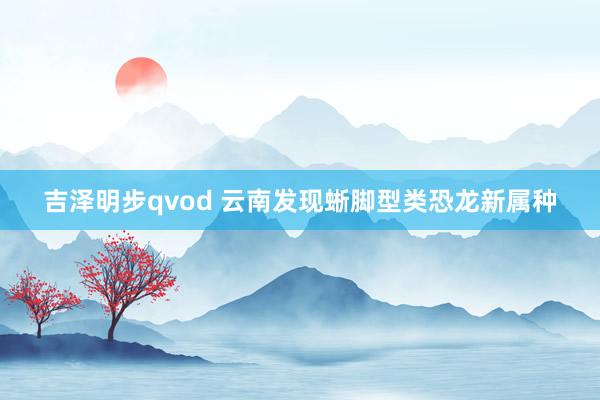 吉泽明步qvod 云南发现蜥脚型类恐龙新属种