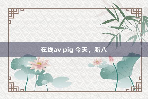 在线av pig 今天，腊八