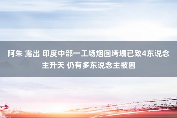 阿朱 露出 印度中部一工场烟囱垮塌已致4东说念主升天 仍有多东说念主被困