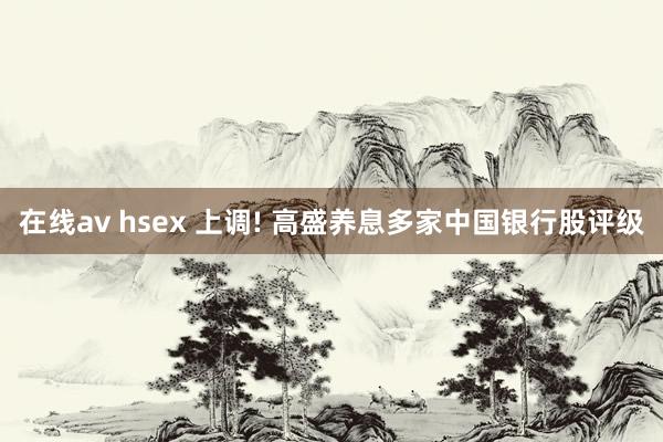 在线av hsex 上调! 高盛养息多家中国银行股评级